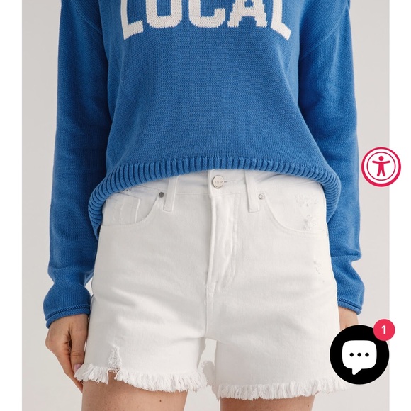 NWT Risen White distressed frayed jean short SZ L - Picture 7 of 7